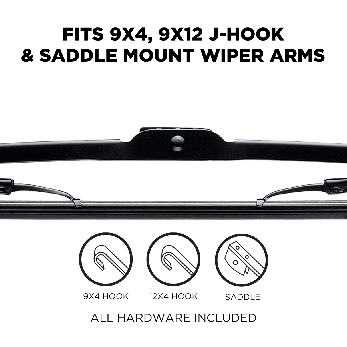 10 Pack - 74 Series 12x4 Jumbo Hook OEM Replacement Heavy Duty Windshield Wiper