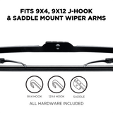 74 Series 12x4 Jumbo Hook OEM Replacement Heavy Duty Windshield Wiper - Pack of 1