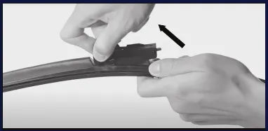 Remove the protective cover from the blade's center connector