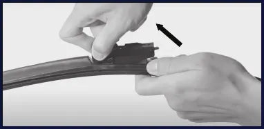 Remove the protective cover from the blade's center connector