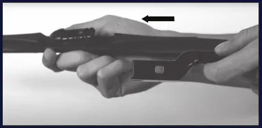 Slide the arm into the slotted connector