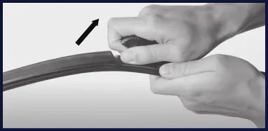 Remove the protective cover from the blade's center connector